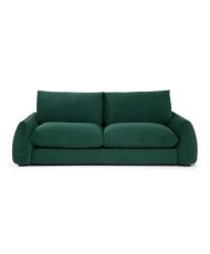 TYFA 3-Sitzer-Sofa – Flaschengrüner Samt – 231 x 102 x 78 cm – HEXAGONE