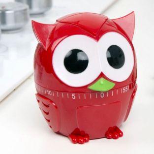 Owl kitchen timer 60 min - Red