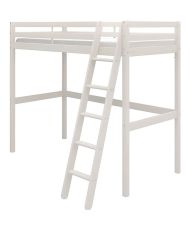 Hochbett für Kinder – ERIKA – Gebleichte massive Kiefer – Boxspring inklusive – 90 x 190 cm