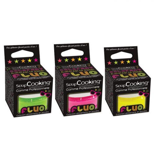 Kit 3 colorants alimentaires fluorescents - Fuchsia-vert-jaune Kit 3 colorants alimentaires fluorescents - Fuchsia-vert-jaune