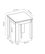 Square kitchen table - melamine - White - 67 x 67 x 79 cm