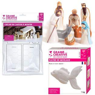 Kit de fabricación Pesebre de navidad de yeso & cartón