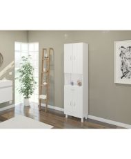 Colonne de salle de bain 4 portes - Blanc - 50 cm