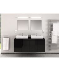 Doppelwaschbecken-Badezimmerset 120 cm - Schwarz lackiert
