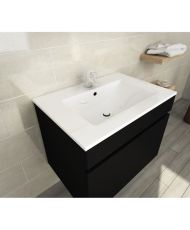 Einzelwaschbecken-Badezimmerset 60 cm – Mattschwarz