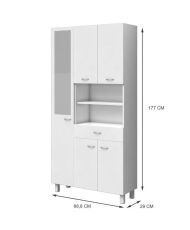 Colonne de salle de bain 5 portes - Blanc - 88,8 cm