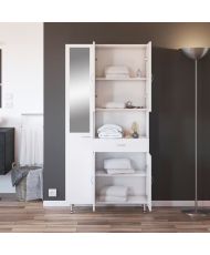 Mobile da bagno 5 ante 88 cm - Bianco Opaco