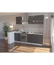 Complete kitchen with worktop 240 cm - 6 elements - Matt gray