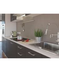 Complete kitchen with oven column and worktop included 300 cm - 8 elements - Matt gray