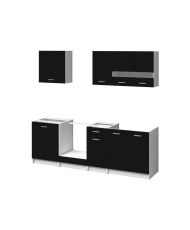Cucina completa 240 cm - 7 elementi - Nero Opaco