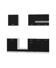 Cucina completa 240 cm - 7 elementi - Nero Opaco
