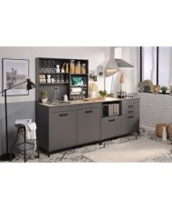Meuble bas - Coloris Gris ombre - 118 x 60 x 95 cm - 2 Portes