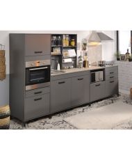 Meuble bas - Coloris Gris ombre - 118 x 60 x 95 cm - 2 Portes