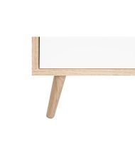 Hohes Sideboard – Sonoma-Eiche, Weiß, Grau und Blau – 103 x 40 x 139 cm