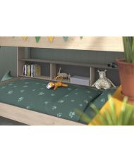  Letti a castello per bambini - Rovere Jackson e Grigio Ombre - Molle incluse - 2 x 90 x 200 cm