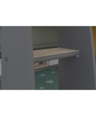  Letti a castello per bambini - Rovere Jackson e Grigio Ombre - Molle incluse - 2 x 90 x 200 cm