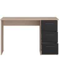 Bureau droit 3 tiroirs - chêne Brooklyn - 121,4 x 55 x 74.5 cm
