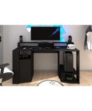 Gaming desk and bookcase set - black