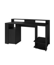 Gaming desk and bookcase set - black