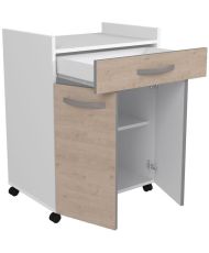 Desserte de 60 cm - 1 Tiroir et 1 Porte - 60 x 44 x 81 cm - Coloris Chene