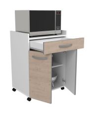 Desserte de 60 cm - 1 Tiroir et 1 Porte - 60 x 44 x 81 cm - Coloris Chene
