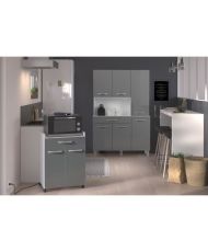  Carrello da 60 cm - 1 cassetto e 1 anta - 60 x 44 x 81 cm - Colore grigio lucido
