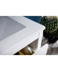 Mobile da bagno con lavabo - Melaminico - Bianco opaco - 2 Cassetti - 81 x 82 x 46 cm