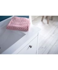 Badezimmermöbel mit Waschbecken – Melamin – Mattweiß – 2 Schubladen – 81 x 82 x 46 cm