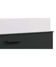 Mueble con lavabo suspendido - 1 trampilla + 2 nichos - 120 x 48 x 45 cm - Gris y roble