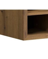 Möbel mit hängendem Waschbecken – 1 Klappe + 2 Nischen – 120 x 48 x 45 cm – Grau und Eiche