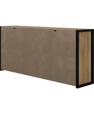Oak and black melamine sideboard - industrial style - 180 x 40 x 84 cm