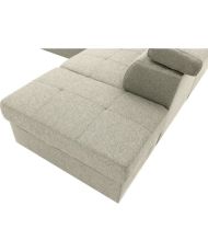DAYTONA 3- bis 4-Sitzer umkehrbares Ecksofa – Beigefarbener Stoff – Aufbewahrungsbox – 260 x 218 x 77 cm