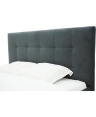 LONY adult bed - Sleeping 160 x 200 cm - Anthracite matte velvet fabric - Wooden structure - Without box spring - 167 x 112 x 21