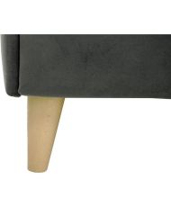 LONY adult bed - Sleeping 160 x 200 cm - Anthracite matte velvet fabric - Wooden structure - Without box spring - 167 x 112 x 21