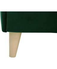 Lit adulte LONY - Couchage 160 x 200 cm - Tissu velours mat Vert - Structure bois - Sans sommier - 167 x 112 x 210 cm