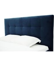 Lit adulte LONY - Couchage 160 x 200 cm - Tissu velours mat Navy - Structure bois - Sans sommier - 167 x 112 x 210 cm