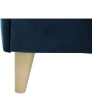 LONY adult bed - Sleeping 160 x 200 cm - Navy matte velvet fabric - Wooden structure - Without box spring - 167 x 112 x 210 cm
