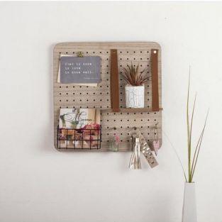 Organiseur mural en bois personnalisable Pin & Peg 40 x 40 cm