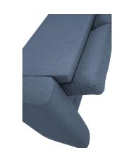Canapé d'angle fixe réversible 4 places - Tissu Bleu - 245 x 150 x 86 cm