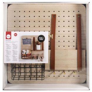 Organiseur mural en bois personnalisable Pin & Peg 40 x 40 cm