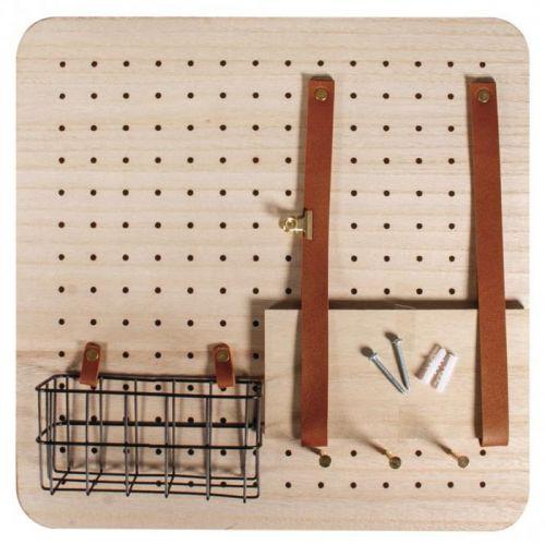 Organiseur mural en bois personnalisable Pin & Peg 40 x 40 cm Organiseur mural en bois personnalisable Pin & Peg 40 x 40 cm