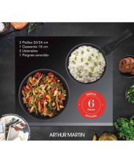 Cookware set - Aluminum - Non-stick - 6 pieces