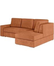 ARTEMIS 4-seater convertible right corner sofa - Terracotta corduroy - 246 x 174 x 96 cm