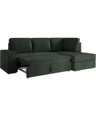 ARTEMIS 4-Sitzer-Umbausofa rechts – Dunkelgrüner Cord – 246 x 174 x 96 cm