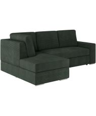 ARTEMIS 4-Sitzer-Umbausofa links – Dunkelgrüner Cord – 246 x 174 x 96 cm