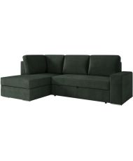 ARTEMIS 4-Sitzer-Umbausofa links – Dunkelgrüner Cord – 246 x 174 x 96 cm