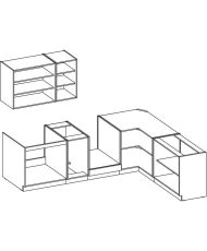 ATLAS Cuisine complète d'angle 8 éléments (reversible droit / gauche) - blanc - 270 cm - Plan de travail non inclus