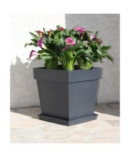 Quadratischer Blumentopf - 39 x 39 x 39 cm - 38 L - Anthrazitgrau
