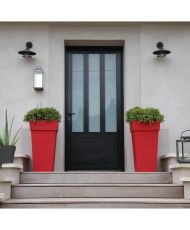 High square flower pot - 39 x 39 x 65 cm - 62 L - Ruby red