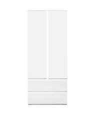 IMAGE7 Schrank – 2 Türen + 2 Schubladen – Mattweiß – 80 x 191 x 40 cm